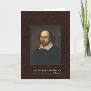 Shakespeare "Liebe/Verstand" Zitat Grußkarte Karte