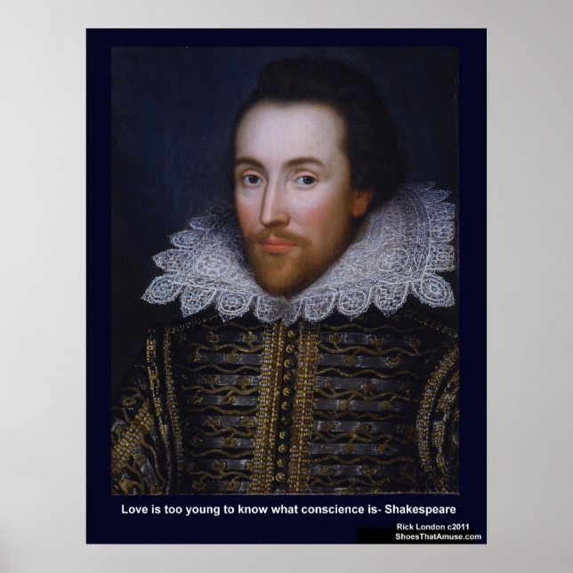 Shakespeare Love Too Young Love Citation Affiches (Devant)
