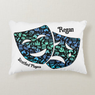 Shakespeare Lover Throw Pillow Blue Green Dekokissen