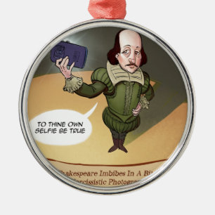 Shakespeare nimmt Selfie Funny Ornament Aus Metall