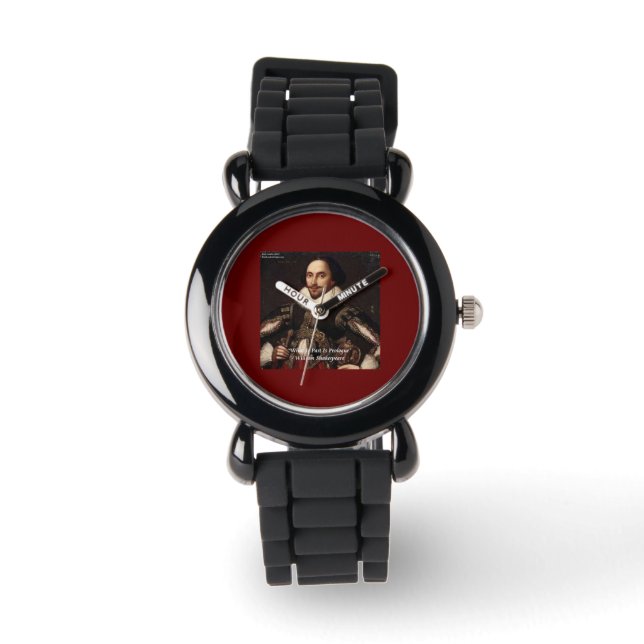 Shakespeare & "Past/Prolog" Zitat Armbanduhr (Vorderseite)
