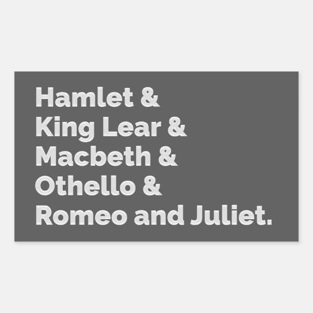 Shakespeare Plays I Rechteckiger Aufkleber (Vorderseite)