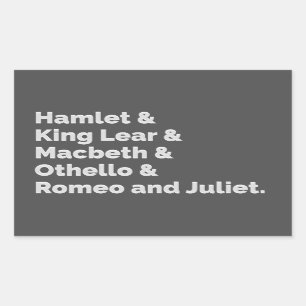 Shakespeare Plays I Rechteckiger Aufkleber