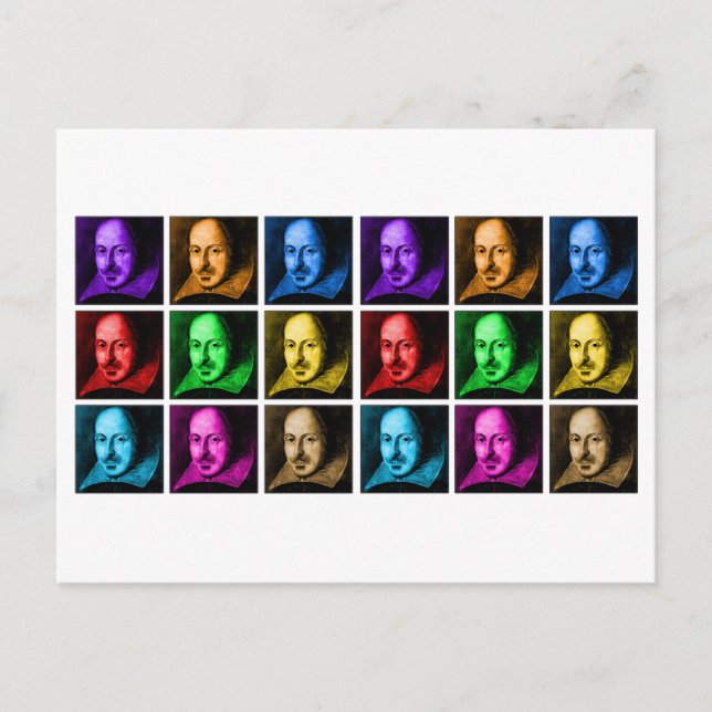 Shakespeare Pop Art Postkarte (Vorderseite)