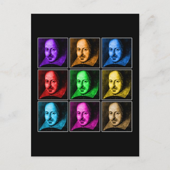 Shakespeare Pop Art Postkarte (Vorderseite)