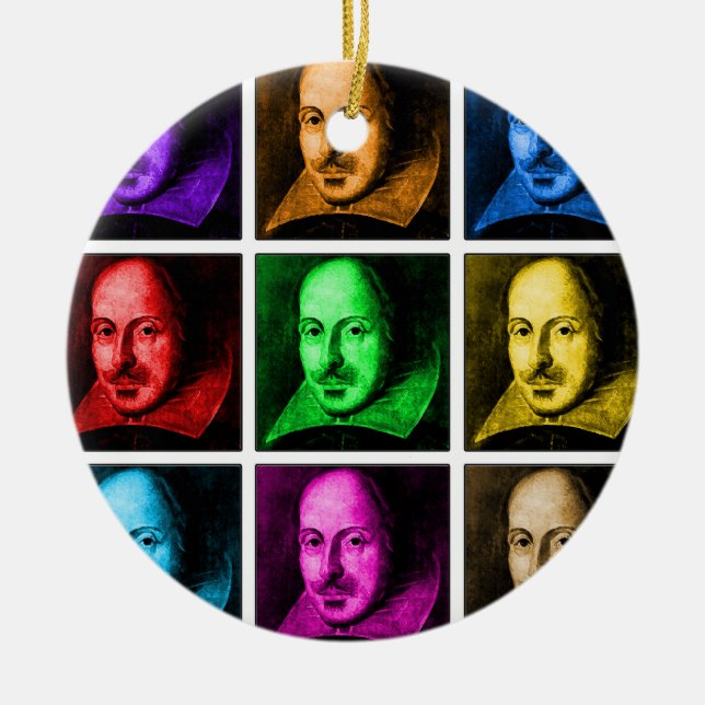 Shakespeare-Pop-Kunst Keramikornament (Vorne)