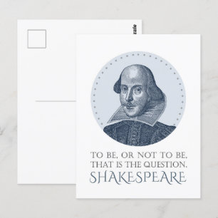 Shakespeare Portrait mit zu sein oder nicht zu zit Postkarte