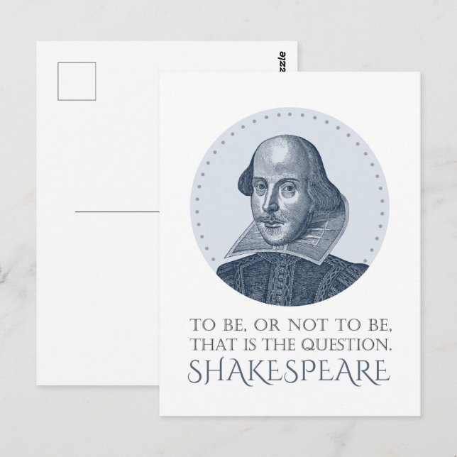 Shakespeare Portrait mit zu sein oder nicht zu zit Postkarte (Vorne/Hinten)