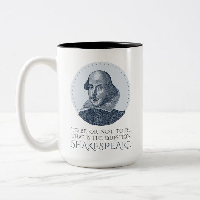 Shakespeare Portrait mit zu sein oder nicht zu zit Zweifarbige Tasse (Links)