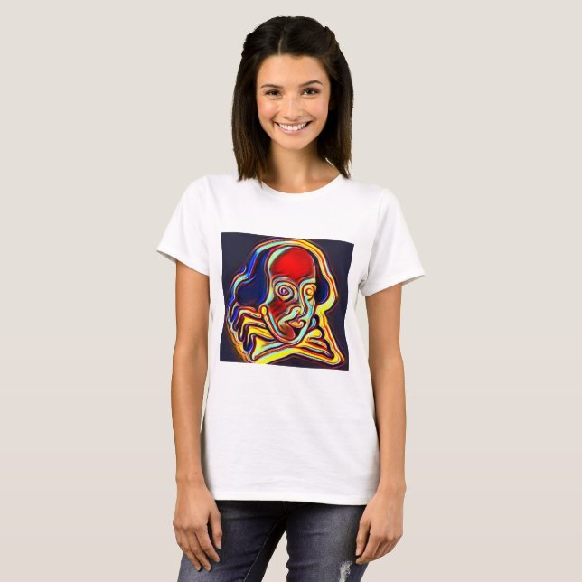Shakespeare-Porträt - moderne Kunst T-Shirt (Vorne ganz)