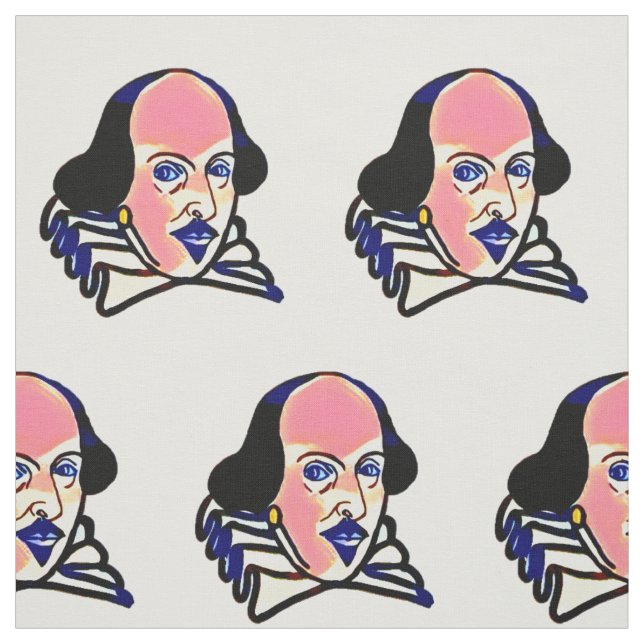 Shakespeare-Porträtgewebe - weißer Hintergrund Stoff (Muster)
