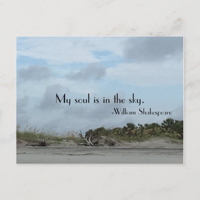 Shakespeare Quote Beach Szene Postkarte (Vorderseite)