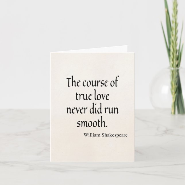 Shakespeare Quote Course of True Love Run Smooth Karte (Vorderseite)