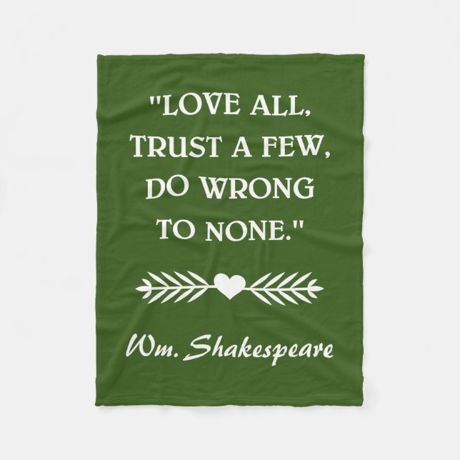 SHAKESPEARE QUOTE FLEECEDECKE (Vorderseite)
