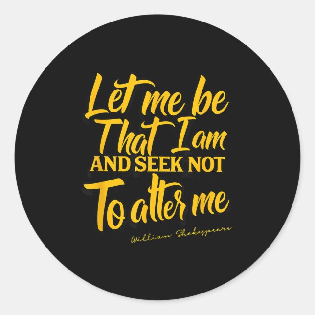 Shakespeare Quote Much Ado About Nothing Gift Play Runder Aufkleber (Vorderseite)