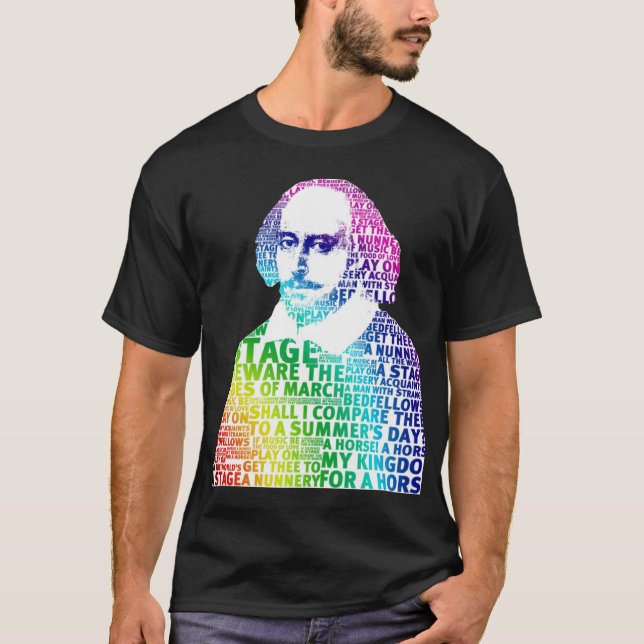 shakespeare rainbow design no white surround backg T-Shirt (Vorderseite)
