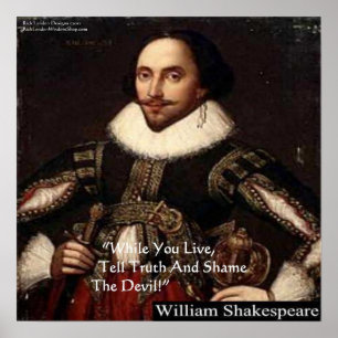 Shakespeare "Shame Devil" Wisdom Quote Poster