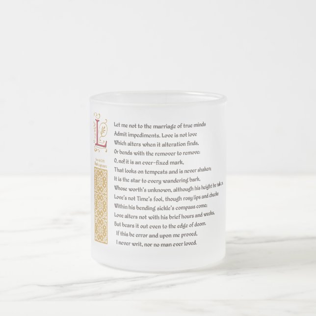 Shakespeare-Sonett 116 (CXVI) auf Pergament Mattglastasse (Mittel)