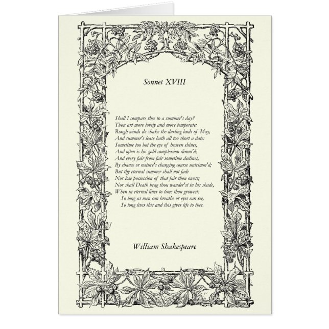 Shakespeare-Sonett # 18 (Vorne)