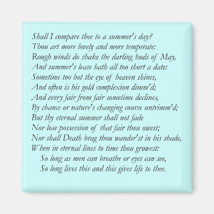 Shakespeare-Sonett # 18 Magnet