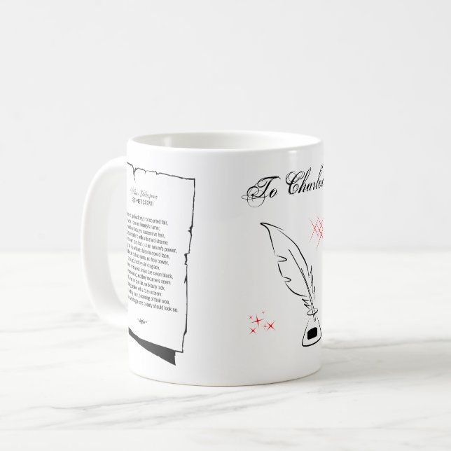 Shakespeare Sonnet 127 Kaffeetasse (Vorderseite Links)