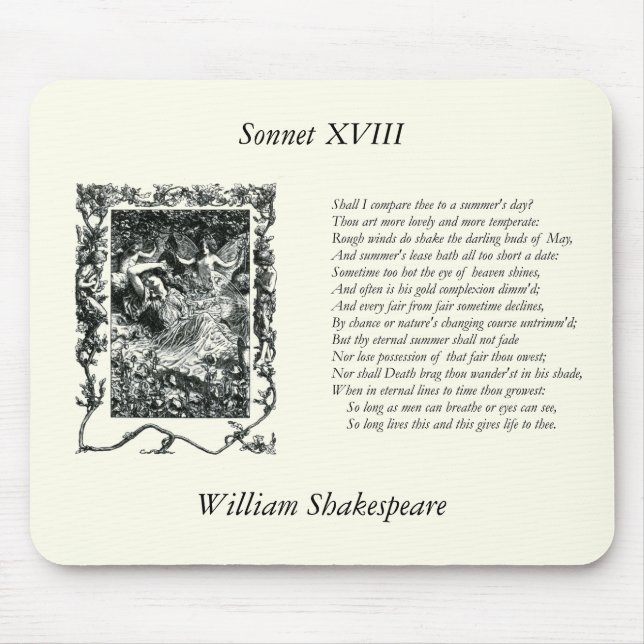 Shakespeare Sonnet # 18 Mousepad (Vorne)