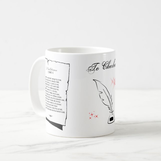 Shakespeare Sonnet 2 Kaffeetasse (Vorderseite Links)