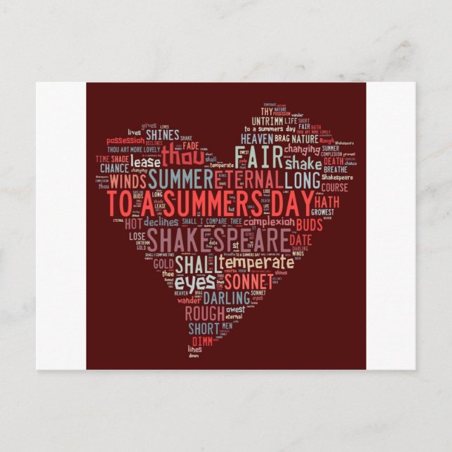 Shakespeare Sonnet Postkarte (Vorderseite)