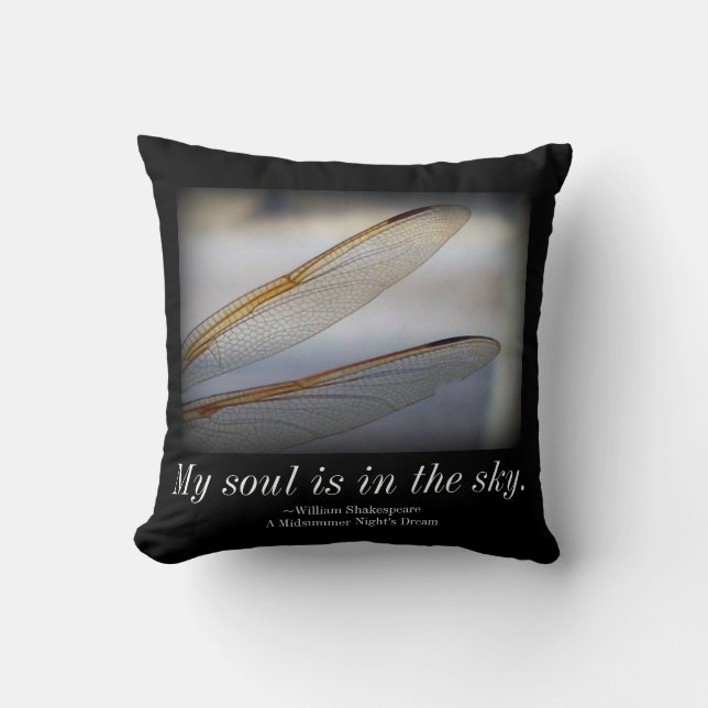Shakespeare Soul Quote Dragonfly Wings Kissen (Vorderseite)