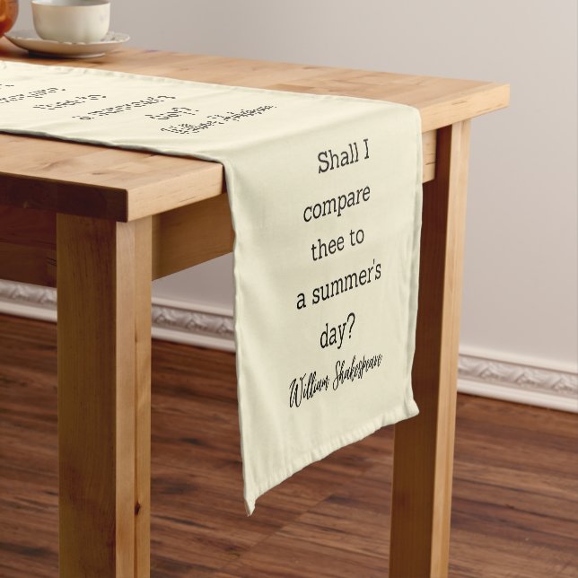 Shakespeare Summer Quote Decor For Home Kurzer Tischläufer (Beispiel)