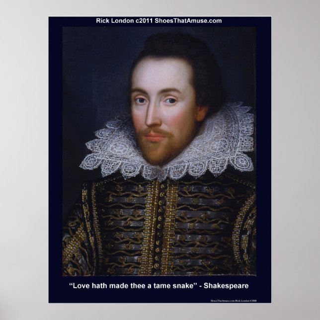 Shakespeare Tame Schlange Liebe Zitat Poster druck (Vorne)