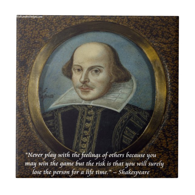 Shakespeare und sein berühmtes Gefühl Zitat Fliese (Vorderseite)