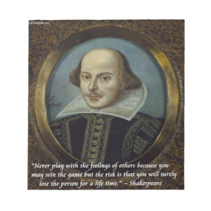 Shakespeare und sein berühmtes Gefühlszitat Notizblock