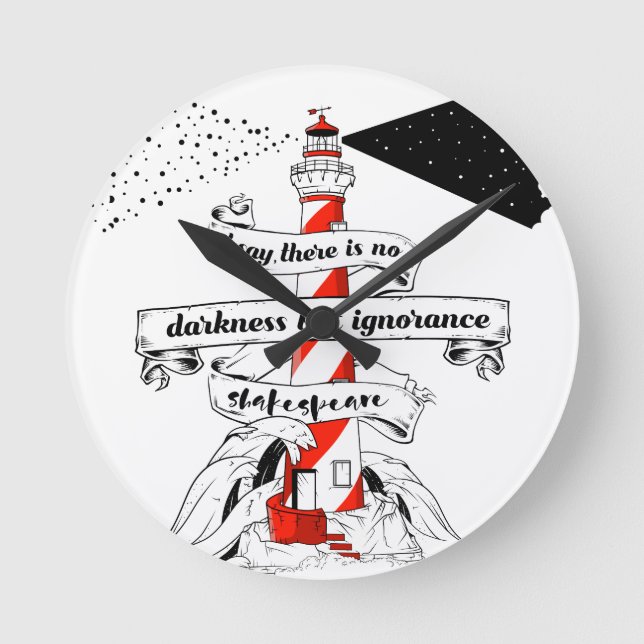 Shakespeare Zitat 12. Nacht Runde Wanduhr (Vorderseite)
