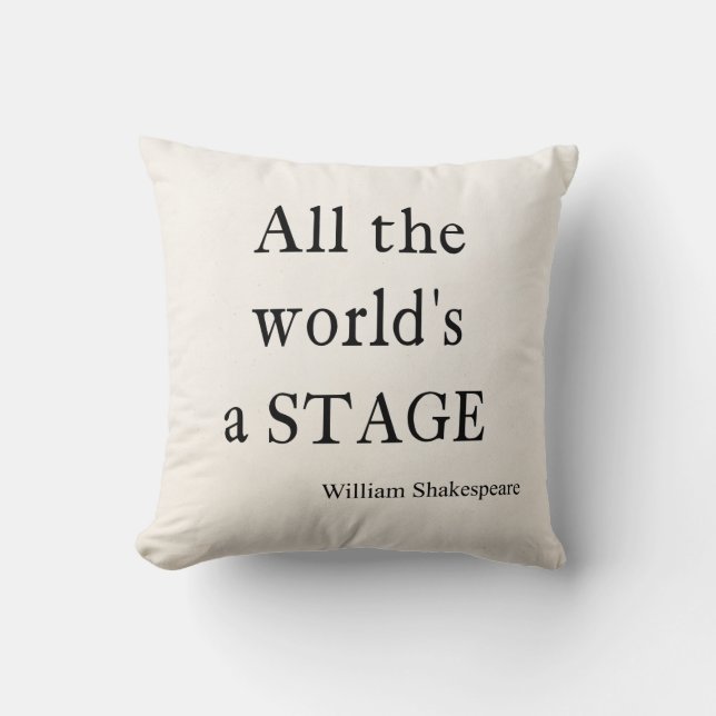 Shakespeare-Zitat die ganze Welt ist eine Kissen (Vorderseite)