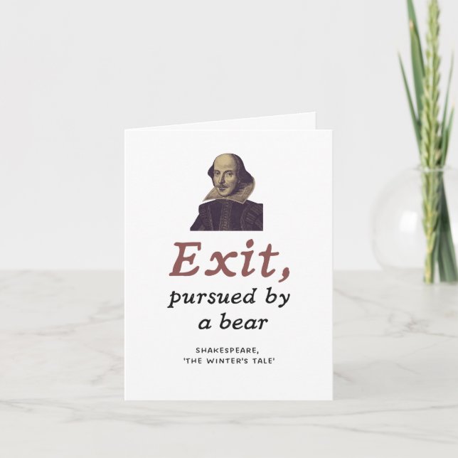 Shakespeare Zitat Funny Literaturischer Abschluss Karte (Vorderseite)
