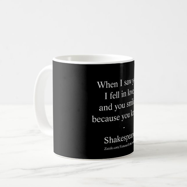 Shakespeare-Zitat - Ich bin in Liebe gefallen Kaffeetasse (Vorderseite Links)