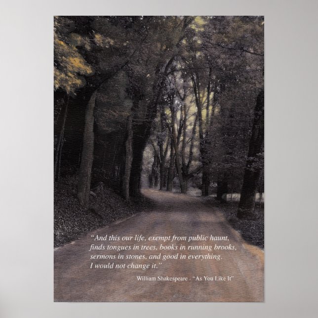 Shakespeare Zitat: In Buffalo Road Poster beilegen (Vorne)