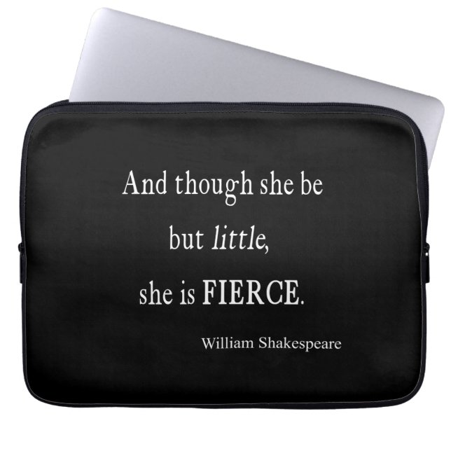 Shakespeare-Zitat ist sie kleine aber heftige Laptopschutzhülle (Vorderseite)