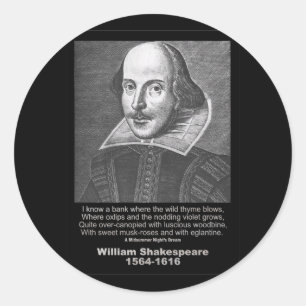 Shakespeare-Zitat-Sommernachtstraum Runder Aufkleber