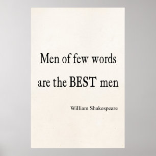 Shakespeare Zitat-Trauzeugen von wenigen Wörter Zi Poster