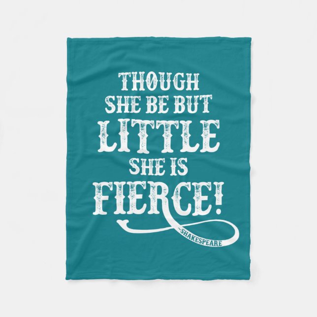 Shakespeare-Zitat-Typografie heftig Fleecedecke (Vorderseite)