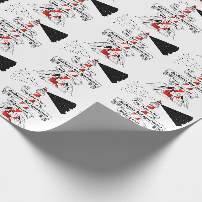 Shakespeare zitieren Lighthouse-Illustration Geschenkpapier (Ecke)