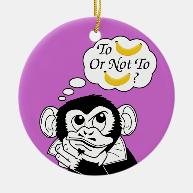 Shakespeares Affe Keramik Ornament (Vorne)