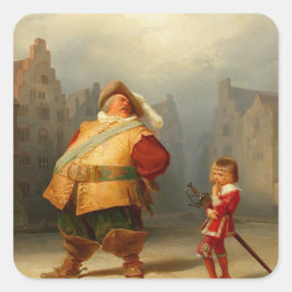 Shakespeares Falstaff and Boy Quadratischer Aufkleber