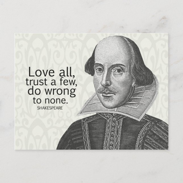 Shakespeare's Liebe All, Vertrauen Sie ein paar, D Postkarte (Vorderseite)