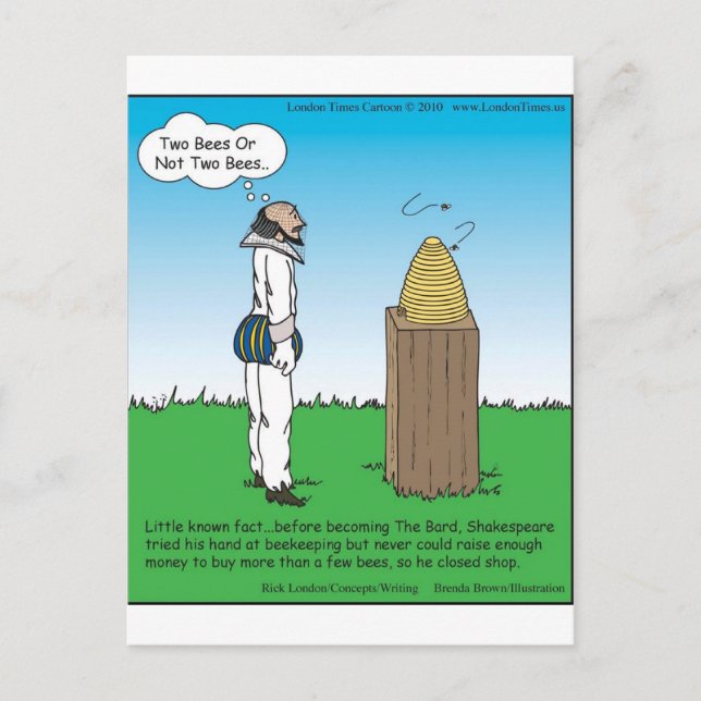 Shakespeare's The BeeKeeper Funny Gifts & T-Shirts Postkarte (Vorderseite)