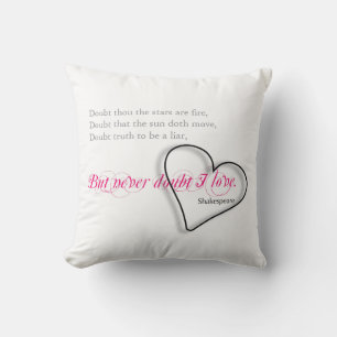 Shakespeares Zitat zur Liebe Valentine SqP2 Kissen