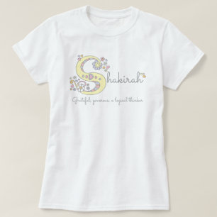Shakirah Girls Name & Bedeutung monogramm T - Shir T-Shirt