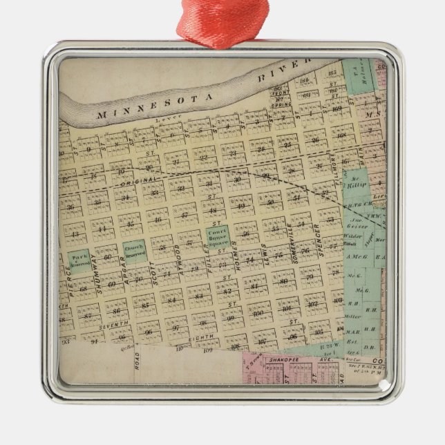 Shakopee, Scott County, Minnesota Silbernes Ornament (Vorne)